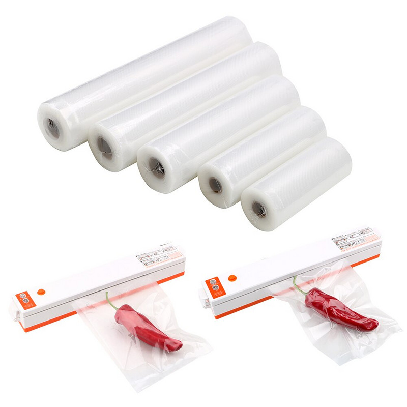 Vaakumtoidu köögiviljade liha värske kott vaakumtihendi hoiukoti jaoks 12/15/20/25/28 cm x 500 cm Rullid/partiikotid toidu vaakumkoti jaoks