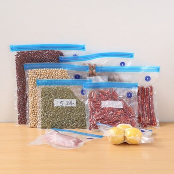 Σακούλα κενού Food Air Conpressed Bag Organizer με διαφανείς σφραγισμένες σακούλες αποθήκευσης Επαναχρησιμοποιούμενες σακούλες κατάψυξης Αποθήκευση κουζίνας