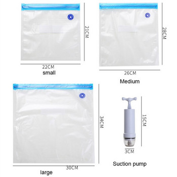 Вакуумна торбичка Органайзер за вакуумна компресирана торбичка за храна с прозрачни запечатани торбички за съхранение Многократни торбички за фризер Съхранение в кухнята