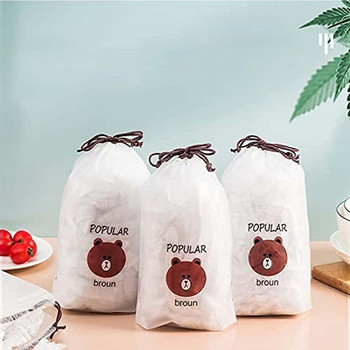 50/100 τμχ Fresh Keeping Bags Επαναχρησιμοποιήσιμο Ελαστικό καπάκι αποθήκευσης τροφίμων για μπολ Αποθήκευση Κουζίνα Περιβαλλοντικά φρέσκια τσάντα διατήρησης