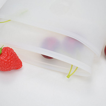 8 бр./компл. Силиконова чанта с цип за храна Многократна чанта за съхранение на свежестта Запечатана чанта за плодове и зеленчуци Непропускливо Съхранение на храна Съхранение на чанта с цип