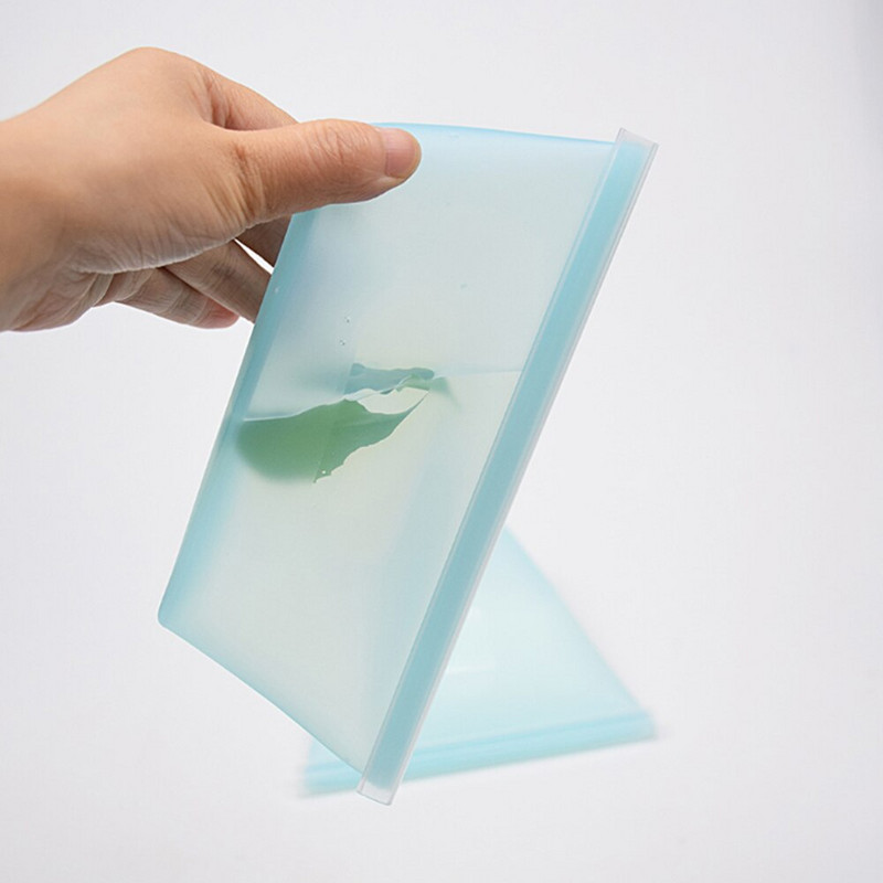 8 bucăți/set pungă cu fermoar pentru alimente din silicon, pungă reutilizabilă pentru păstrarea în stare proaspătă pentru fructe și legume.