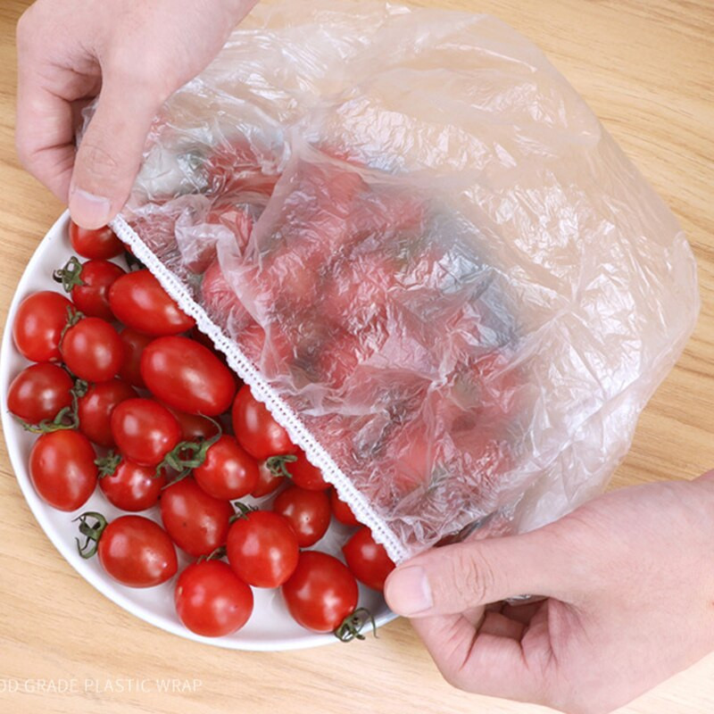 100/50 vnt. skaidrus maisto dangtelis plastikinis įvynioklis elastingas maisto dangtelis šaldytuvas konservantas dubens dangtelis, atsparus dulkėms