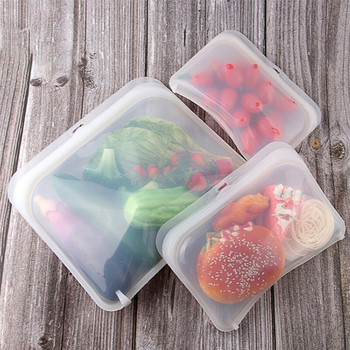 3 бр. Многократно използваема торбичка за съхранение на храна, устойчива на течове, замразяваща, запазваща свежест, запечатана торбичка за храна