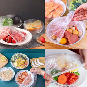 50/100 бр Кухня Necessaire Многократно използвани капаци за съхранение на храна Чанти за купи Разтягащи се регулируеми универсални чанти за съхранение на храна