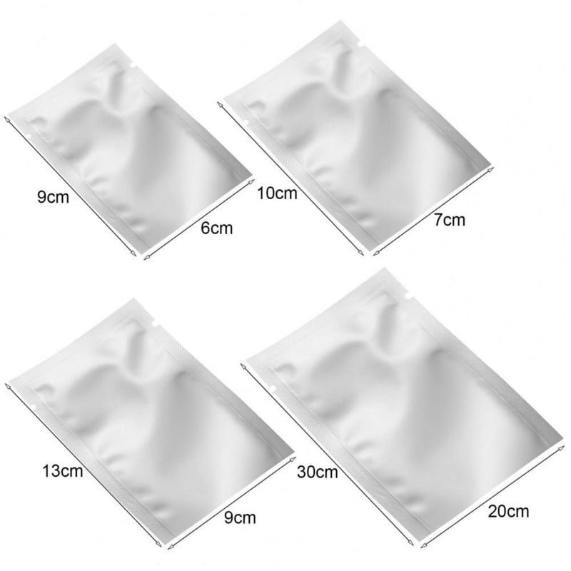 100 de bucăți sac de sigilare în vid, duritate bună, cu gură de lacrimă dublă, folie de aluminiu, etanș, mai gros, sac de vid pentru alimente, instrument de coacere