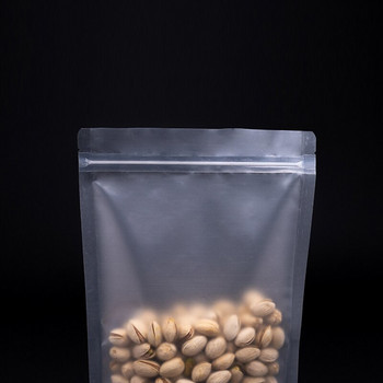 Затваряща се пластмасова торбичка за съхранение с цип, прозрачна матирана торбичка за чай и ядки, торбичка за напитки