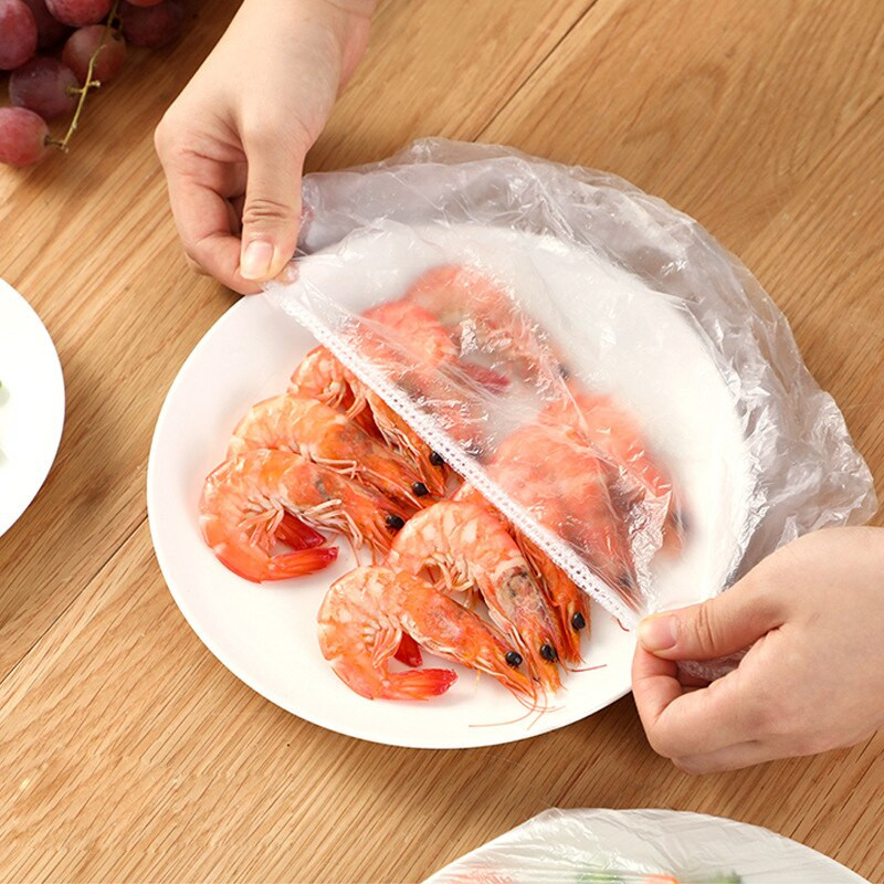 50/100 vnt. vienkartiniai maisto dangčiai šaldytuvas šviežių vaisių maisto apsauga, dulkėms atsparus tamprus maišelis, virtuvės reikmenys