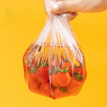 100 бр. Найлонова торбичка за еднократна употреба Опаковка за покриване на храна Еластични торбички за храна Съхранение Кухненски органайзер Свежа торбичка за купи с плодове Капачки Опаковка