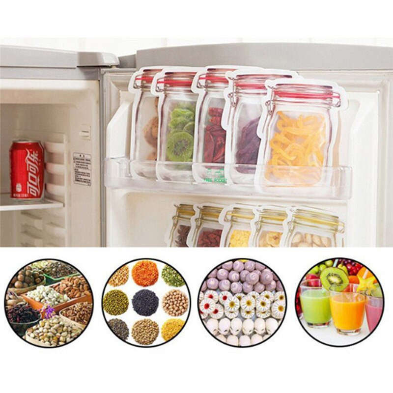 20 vnt. Daugkartinio naudojimo užtrauktuku užrakinami maišeliai Mūriniai stiklainiai Buteliai Krepšiai Riešutai Saldainiai Sausainiai Vandeniui atsparus sandariklis Šviežio maisto laikymas Užkandžiai Sumuštinių maišeliai