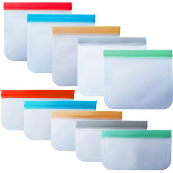 Силиконови торбички за съхранение на храна за многократна употреба Торбички за фризер Поддръжка на закуски, хляб, бекон, риба, месо, торбичка за съхранение на пиле