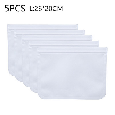 Pungi reutilizabile pentru depozitarea alimentelor pentru frigider, pungă cu fermoar cu zero deșeuri, pungă pentru congelator din PEVA, pungă etanșă pentru sandvici, gustări de bucătărie, fructe, cutie de prânz