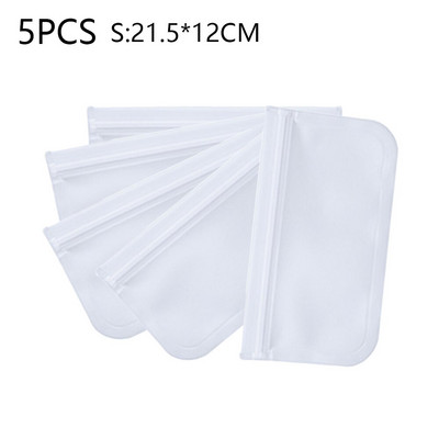 Pungi reutilizabile pentru depozitarea alimentelor pentru frigider, pungă cu fermoar cu zero deșeuri, pungă pentru congelator din PEVA, pungă etanșă pentru sandvici, gustări de bucătărie, fructe, cutie de prânz