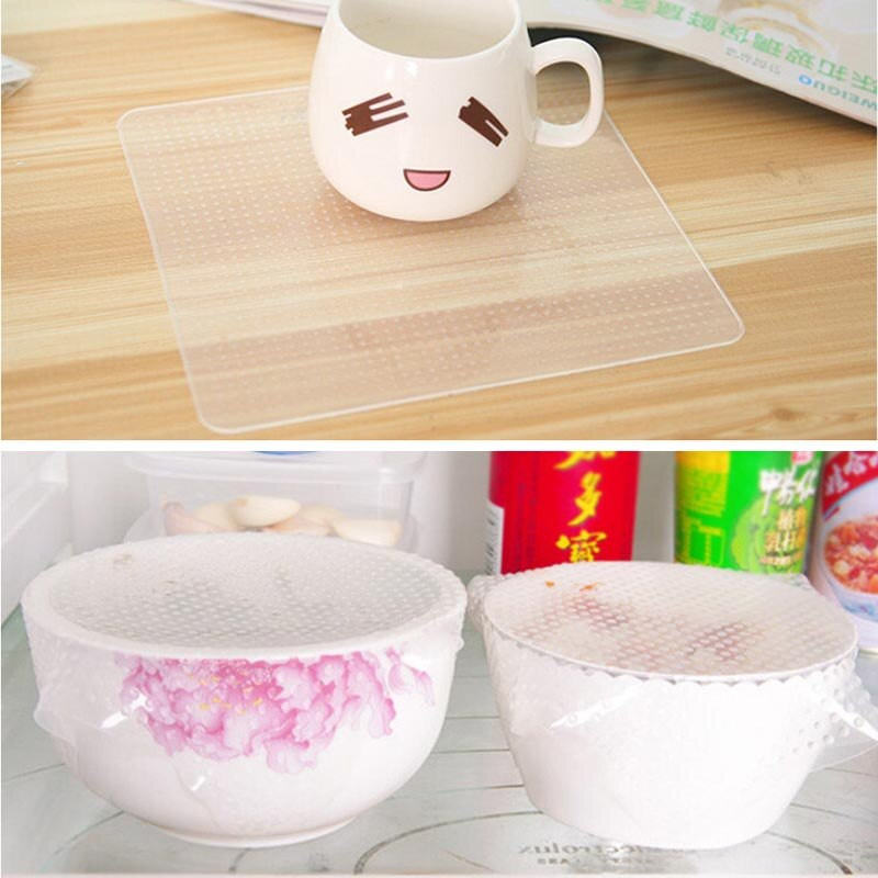 Daugiafunkciniai daugkartinio naudojimo silikoniniai maisto įvyniojimai sandarinimo dangtelis, tamprus maistas šviežiai išlaikomas Saran Wrap maisto laikymo talpyklos vakuuminis dangtelis