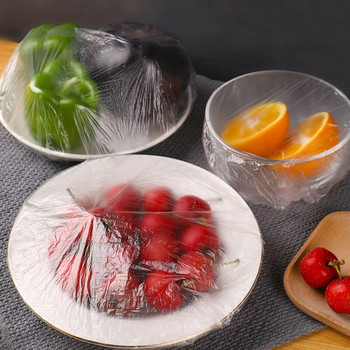 Покривало за храна за еднократна употреба Пластмасово опаковане Еластични капаци за храна Купи с плодове Чаши Капачки Съхранение Кухня Чанта за запазване на свежест