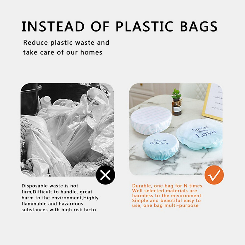 Edényhuzatok Ételfóliák Rugalmas, rugalmas fedők Frissen tartó 3 db vízálló porálló Oxford szövet Konyhai edények Dalad Bowl