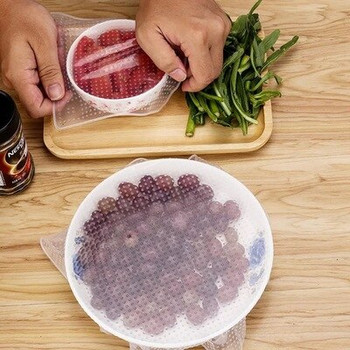 Силиконова обвивка Seal Food Fresh Keeping Wrap Lid Cover Многократно разтеглива вакуумна обвивка за храна Капак за купа Домашни кухненски инструменти