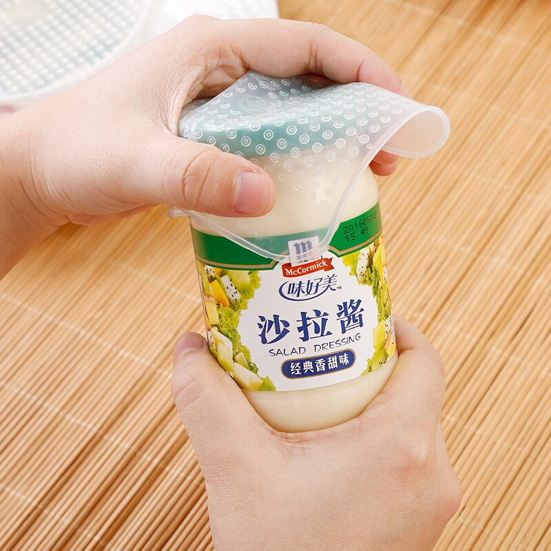 3 DB Élelmiszer-takaró sapka Szilikon sztreccs fedők Csomagolás Zöldség Gyümölcs Levesfazék csésze Újrafelhasználható, frissen eltartható fedők takaró konyhai eszköz