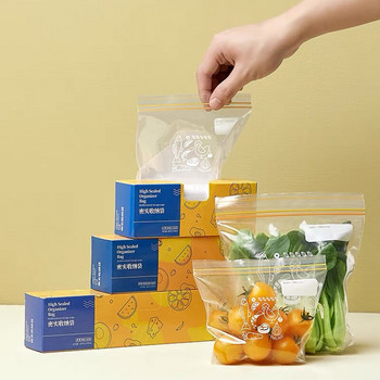 Πλαστικές σακούλες με φερμουάρ Επαναχρησιμοποιήσιμη Θήκη τροφίμων Ψυγείο Organizer Κουζίνα Αποθήκευση Δοχεία Καταψύκτη Διαφανής συσκευασία τροφίμων