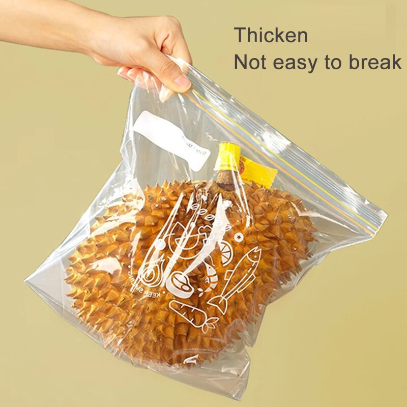 Plastikiniai maišeliai su užtrauktuku Daugkartinio naudojimo maisto maišeliai Šaldytuvo tvarkyklės Virtuvės laikymo konteineriai Šaldiklio maišeliai Skaidri maisto pakuotė