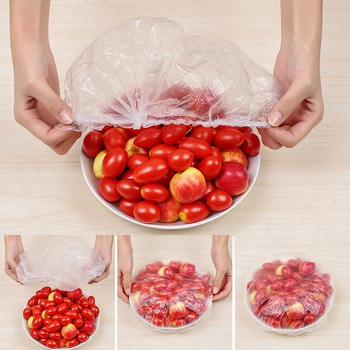 Κάλυμμα φαγητού μιας χρήσης Πλαστικό περιτύλιγμα Ελαστικό καπάκι τροφίμων για μπολ φρούτων Κύπελλα Καπάκια αποθήκευσης Κουζίνα Fresh Keeping Saver Bag GUANYAO
