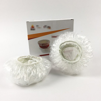 100 бр. Еластични капаци за съхранение на храна Пластмасова опаковка Цветен капак за купа Чиния Чиния pe Прозрачни капаци за еднократна употреба