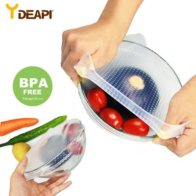 YDEAPI 1 τεμάχιο ποιότητας τροφίμων Keeping Food Hygienic Wrap Επαναχρησιμοποιήσιμο υψηλής ελαστικότητας σιλικόνης κάλυμμα φαγητού ελαστικό καπάκι