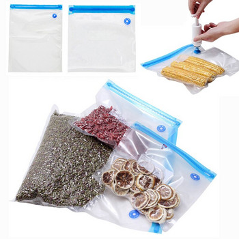 Вакуумно запечатана торба за храна за многократна употреба с клапан Прозрачна запечатваща опаковъчна машина Удобно съхранение с помпа