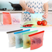 Pungi din silicon Reutilizabile, din silicon, 500 ml, pungă pentru alimente, cu sigilare ermetică, pungă pentru conservarea alimentelor, de calitate alimentară pentru legume, lichide, gustări, carne