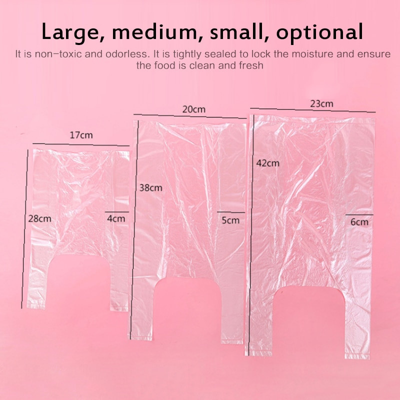 100 vnt / rulonas vienkartinis dūžtančios liemenės tipo skaidrus maišelis geros kokybės plastikinis maišelis maisto konservavimo maišelis buitinis prietaisas