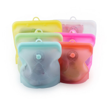 1 τεμ. Κουζίνα Organizer Τσάντα αποθήκευσης τροφίμων σιλικόνη 500/1000/1500ML επαναχρησιμοποιήσιμες στεγανές τσάντες διατήρησης φρέσκων πολλαπλών χρήσεων καθαρό χρώμα