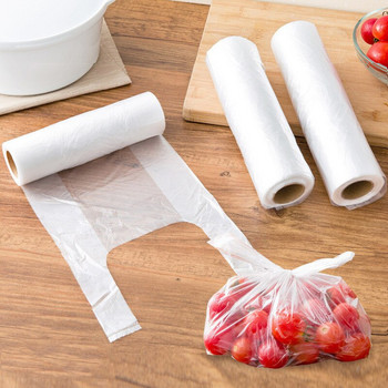 100PCS/Roll Transpare Roll Fresh-keeping Plastic bags of Vacuum Food Saver Bag 3 μεγεθών Τσάντες αποθήκευσης τροφίμων με λαβή Keep Fresh
