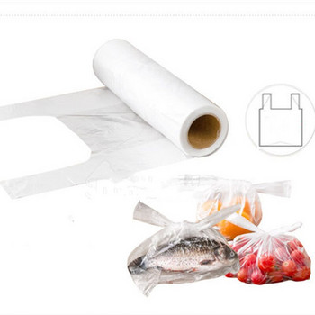 100PCS/Roll Прозрачна ролка Найлонови торбички с вакуумна торбичка за пестене на храна 3 размера Чанти за съхранение на храна с дръжка Keep Fresh
