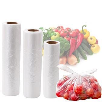 100PCS/Roll Прозрачна ролка Найлонови торбички с вакуумна торбичка за пестене на храна 3 размера Чанти за съхранение на храна с дръжка Keep Fresh