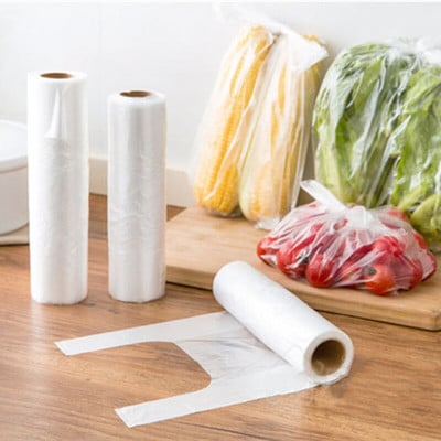 100PCS/Roll Transpare Roll Fresh-keeping Plastic bags of Vacuum Food Saver Bag 3 μεγεθών Τσάντες αποθήκευσης τροφίμων με λαβή Keep Fresh