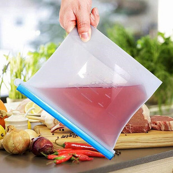 Непропусклив силиконов контейнер за храна Стоящ уплътнителен органайзер за закуски Сандвич Плодове Кухненски фризер Силиконова чанта за съхранение на храна