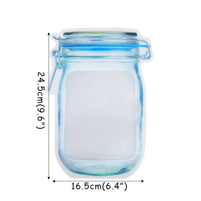 Επαναχρησιμοποιούμενα μπουκάλια βάζου Mason Τσάντες Αδιάβροχη σφραγίδα Τσάντα αποθήκευσης φρέσκων τροφίμων Ξηροί καρποί Τσάντα μπισκότων καραμέλας Τσάντα φερμουάρ για οργάνωση κουζίνας