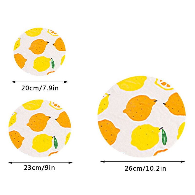 Bowl Stretch légmentes élelmiszer Ust fedők Újrafelhasználható Halo edényhuzatok 3db pamut nem szivárog friss tömítés porvédő kendő