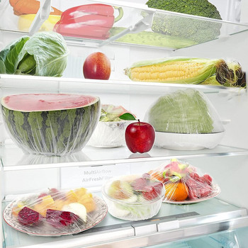 300/500PCS Κάλυμμα Τροφίμων μιας χρήσης Πλαστικές σακούλες Φρέσκια Διατήρηση Ελαστικών Καπακιών Τροφίμων Συντήρηση φρούτων Κουζίνα Ψυγείο Τσάντες αποθήκευσης