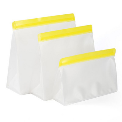 Silikoninis maisto laikymo maišelis Daugkartinis šviežiai laikomas maišelis vaisių ir daržovių sandarus maišelis Neperšlampamas maisto šaldiklio užtrauktukas