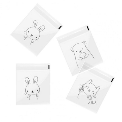 100 vnt. Naudingi skrebučio maišeliai Lengva naudoti mielas animacinio rašto maisto produktų vyniojimo sausas vandeniui atsparus vaško popierius