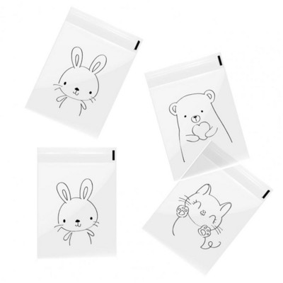 100 vnt. Naudingi skrebučio maišeliai Lengva naudoti mielas animacinio rašto maisto produktų vyniojimo sausas vandeniui atsparus vaško popierius