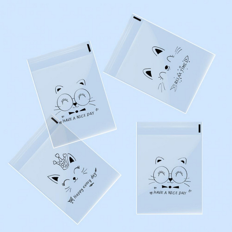 100 vnt. Naudingi skrebučio maišeliai Lengva naudoti mielas animacinio rašto maisto produktų vyniojimo sausas vandeniui atsparus vaško popierius