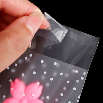 100 ΤΕΜ Πλαστικές λευκές πουά αυτοκόλλητες τσάντες Τσάντες συσκευασίας δώρου Πλαστικές κοσμήματα Τσάντες συσκευασίας μπισκότων καραμέλας Διακόσμηση γάμου
