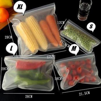 15 БР. Чанти за съхранение на храна Непропускливи контейнери за опаковане Свежосъхраняваща торба с цип Двойно запечатан фризер Безопасен органайзер за съхранение