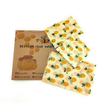 Екологични опаковки за храна за многократна употреба Устойчиво съхранение на храна без пластмаса Опаковка от органичен пчелен восък Замяна на сандвич