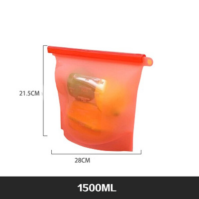 Extra nagy 4000 ml-es szilikon élelmiszer-megtakarító zacskók Újrahasználható szilikon élelmiszertároló táska Szendvics, folyékony, uzsonna, hús, zöldség