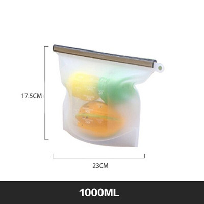 Extra nagy 4000 ml-es szilikon élelmiszer-megtakarító zacskók Újrahasználható szilikon élelmiszertároló táska Szendvics, folyékony, uzsonna, hús, zöldség