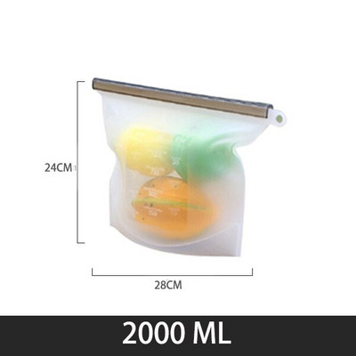 Extra nagy 4000 ml-es szilikon élelmiszer-megtakarító zacskók Újrahasználható szilikon élelmiszertároló táska Szendvics, folyékony, uzsonna, hús, zöldség