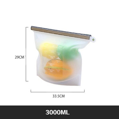 Extra nagy 4000 ml-es szilikon élelmiszer-megtakarító zacskók Újrahasználható szilikon élelmiszertároló táska Szendvics, folyékony, uzsonna, hús, zöldség